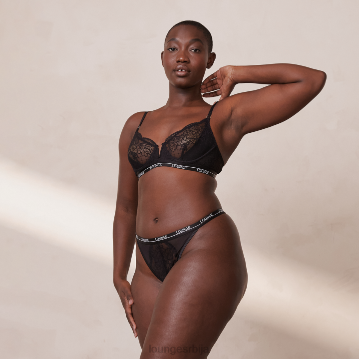 краљевски балконски грудњак и тангице Жене Lounge Доњи веш JPFL35 црн