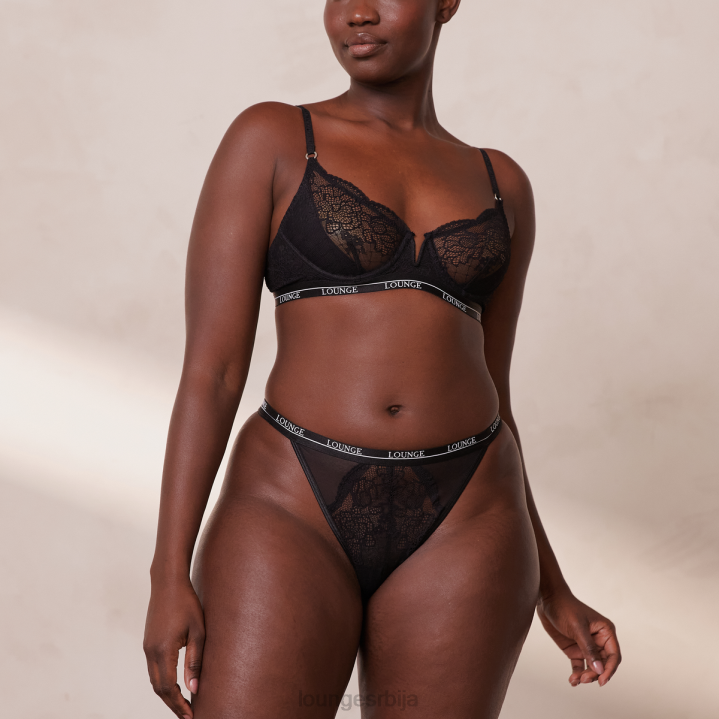 краљевски балконски грудњак и тангице Жене Lounge Доњи веш JPFL35 црн