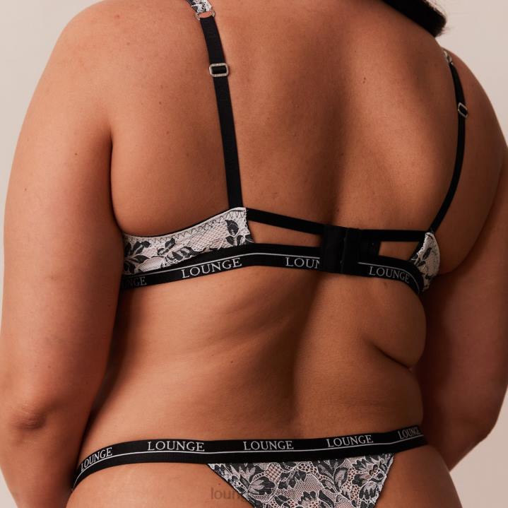 луксузни балконски грудњак и танге/гаћице сет Жене Lounge Доњи веш JPFL4 црн