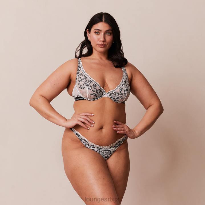 луксузни балконски грудњак и танге/гаћице сет Жене Lounge Доњи веш JPFL4 црн