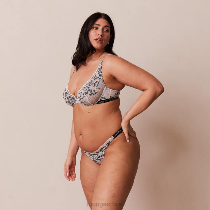 луксузни балконски грудњак и танге/гаћице сет Жене Lounge Доњи веш JPFL4 црн