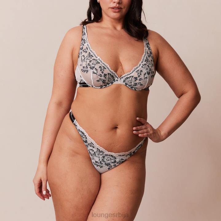 луксузни балконски грудњак и танге/гаћице сет Жене Lounge Доњи веш JPFL4 црн