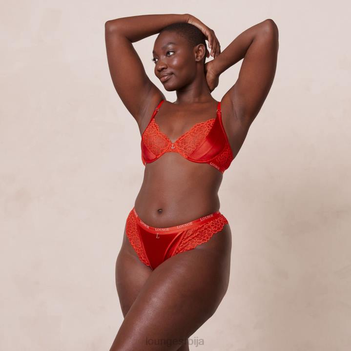 свилени балконски грудњак и танге/гаћице сет Жене Lounge Доњи веш JPFL54 црвена