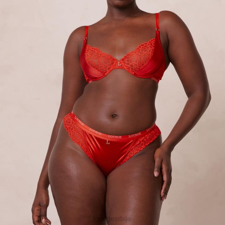 свилени балконски грудњак и танге/гаћице сет Жене Lounge Доњи веш JPFL54 црвена