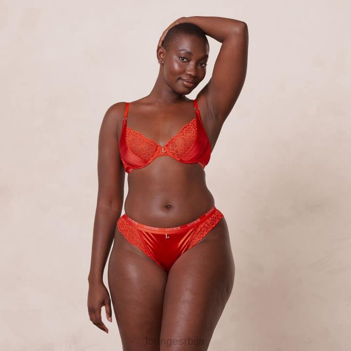 свилени балконски грудњак и танге/гаћице сет Жене Lounge Доњи веш JPFL54 црвена