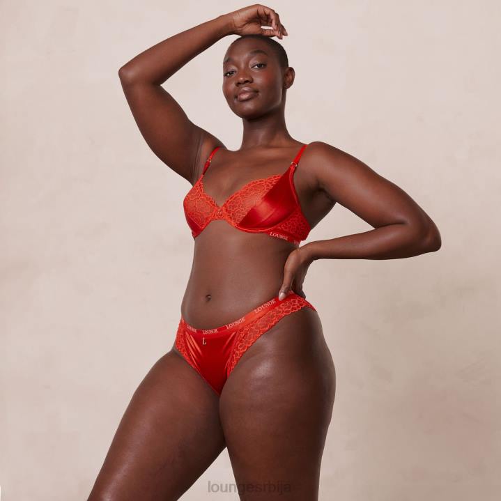 свилени балконски грудњак и танге/гаћице сет Жене Lounge Доњи веш JPFL54 црвена
