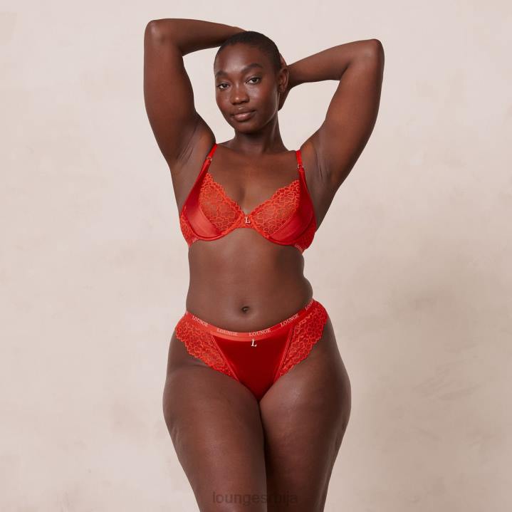 свилени балконски грудњак и танге/гаћице сет Жене Lounge Доњи веш JPFL54 црвена