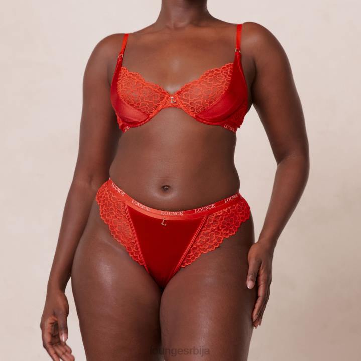 свилени балконски грудњак и танге/гаћице сет Жене Lounge Доњи веш JPFL54 црвена