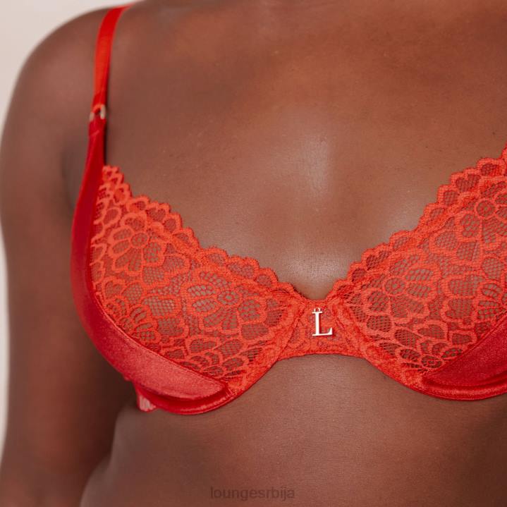 свилени балконски грудњак и танге/гаћице сет Жене Lounge Доњи веш JPFL54 црвена