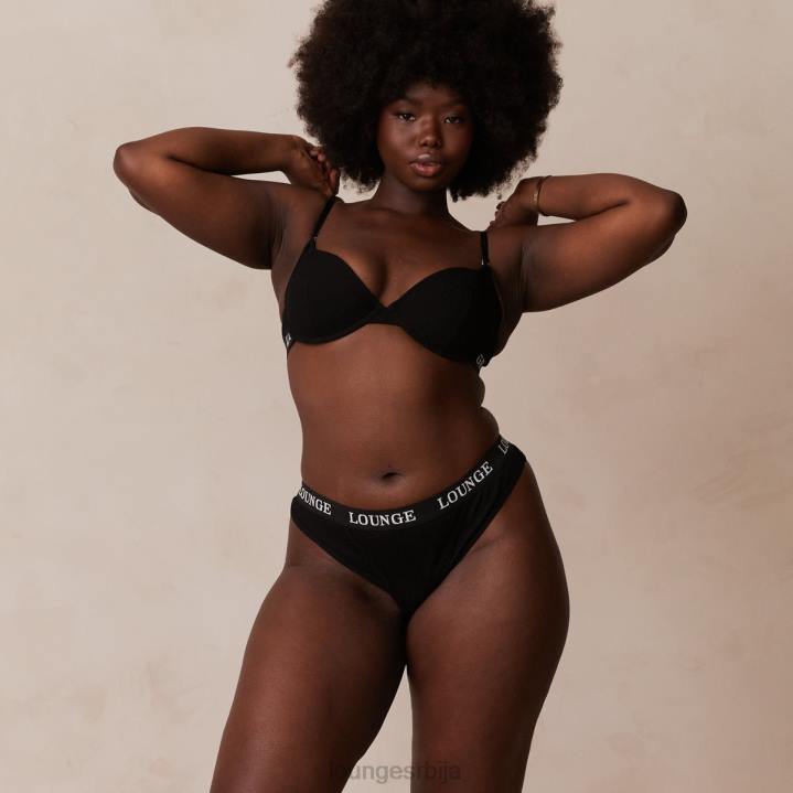 ултра комфорни ребрасти грудњак и танги Жене Lounge Доњи веш JPFL64 црн