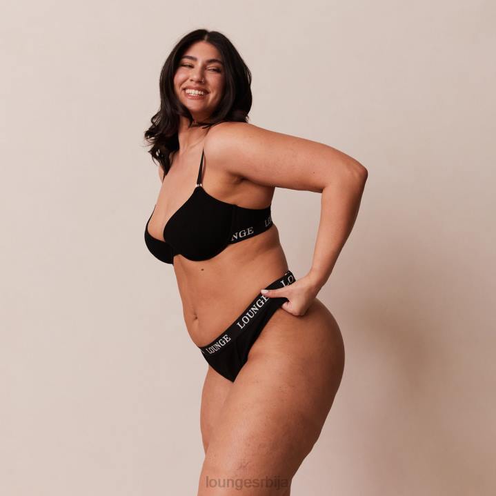 ултра комфорни ребрасти грудњак и танги Жене Lounge Доњи веш JPFL64 црн