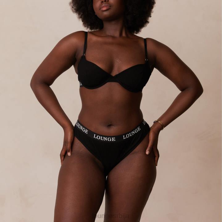 ултра комфорни ребрасти грудњак и танги Жене Lounge Доњи веш JPFL64 црн