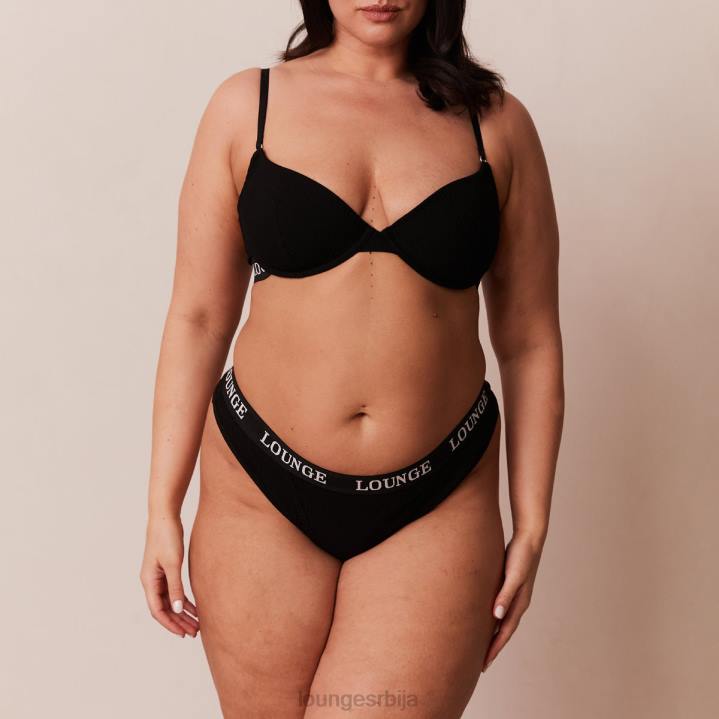 ултра комфорни ребрасти грудњак и танги Жене Lounge Доњи веш JPFL64 црн
