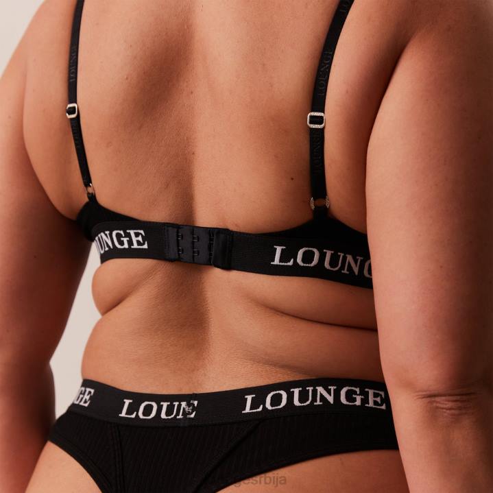 ултра комфорни ребрасти грудњак и танги Жене Lounge Доњи веш JPFL64 црн