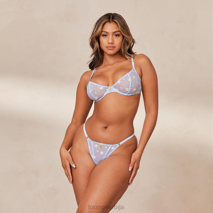 комплет прозирних цветних балконских грудњака и танги Жене Lounge Доњи веш JPFL67 Плави