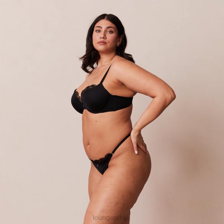сет антигравитационих пусх-уп грудњака и тангица/гаћица Жене Lounge Доњи веш JPFL70 црн