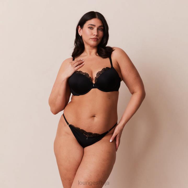 сет антигравитационих пусх-уп грудњака и тангица/гаћица Жене Lounge Доњи веш JPFL70 црн