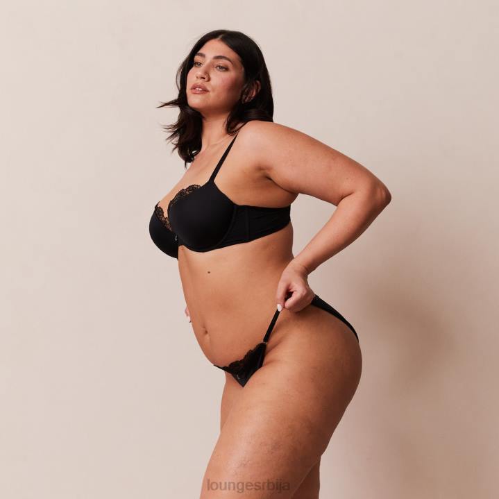 сет антигравитационих пусх-уп грудњака и тангица/гаћица Жене Lounge Доњи веш JPFL70 црн