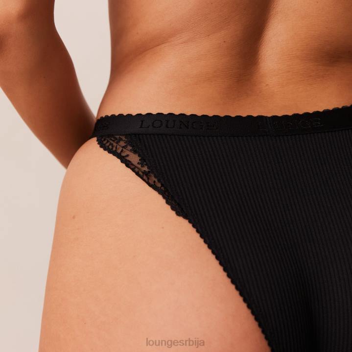ребрасти балконски грудњак и танге/гаћице Жене Lounge Доњи веш JPFL73 црн