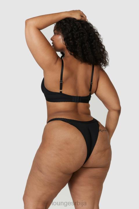 ребрасти балконски грудњак и танге/гаћице Жене Lounge Доњи веш JPFL73 црн