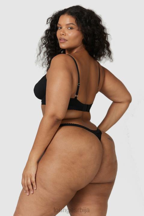 ребрасти балконски грудњак и танге/гаћице Жене Lounge Доњи веш JPFL73 црн