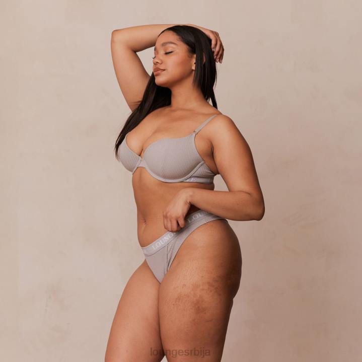ултра комфорни ребрасти грудњак и танги Жене Lounge Доњи веш JPFL81 сива