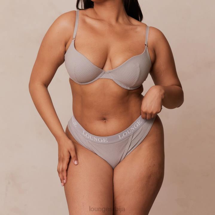 ултра комфорни ребрасти грудњак и танги Жене Lounge Доњи веш JPFL81 сива