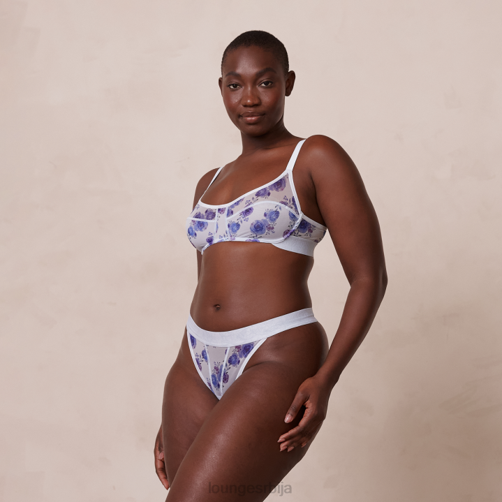 сет грудњака и танги са цветним мрежама Жене Lounge Доњи веш JPFL85 Плави