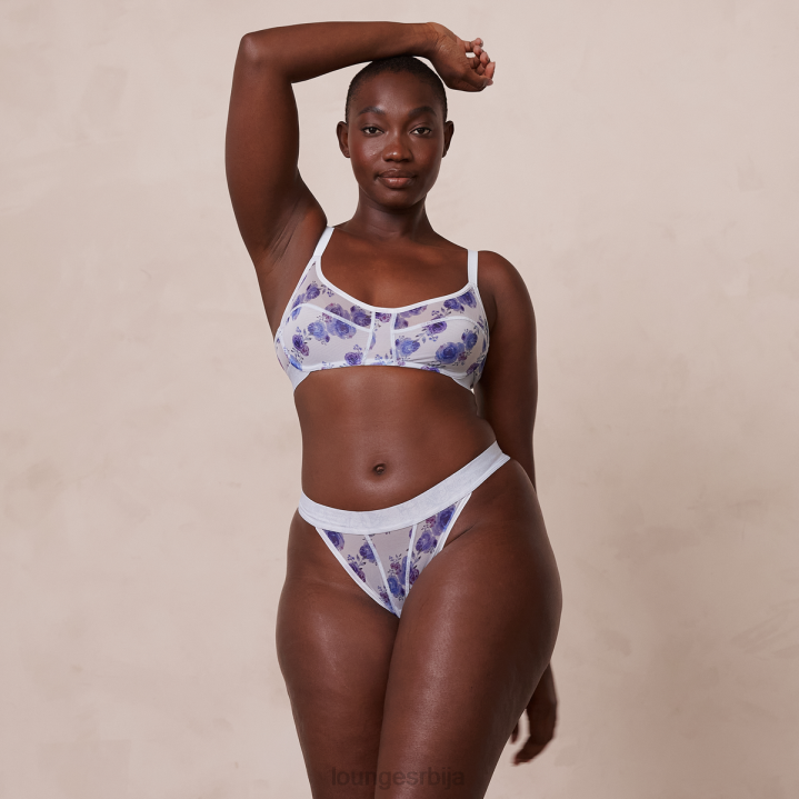 сет грудњака и танги са цветним мрежама Жене Lounge Доњи веш JPFL85 Плави