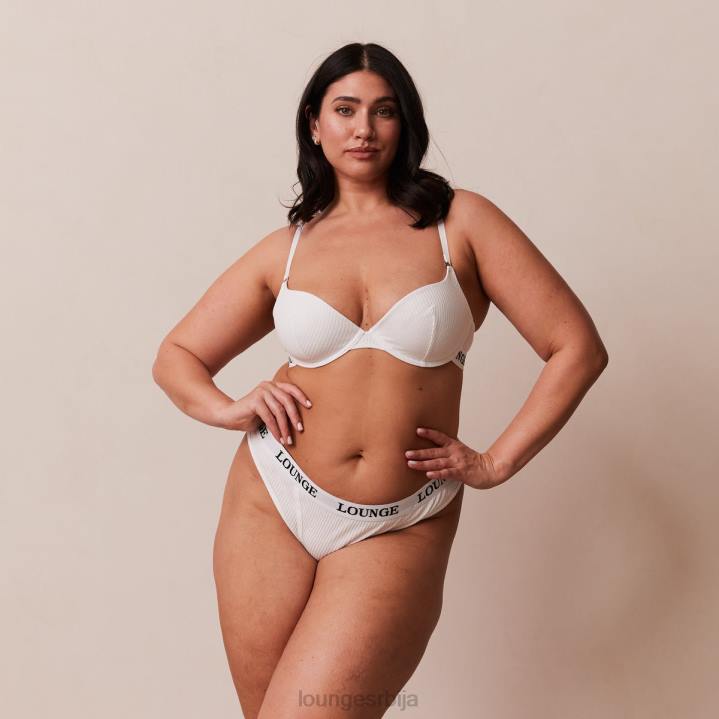 ултра комфорни ребрасти грудњак и танги Жене Lounge Доњи веш JPFL86 бео