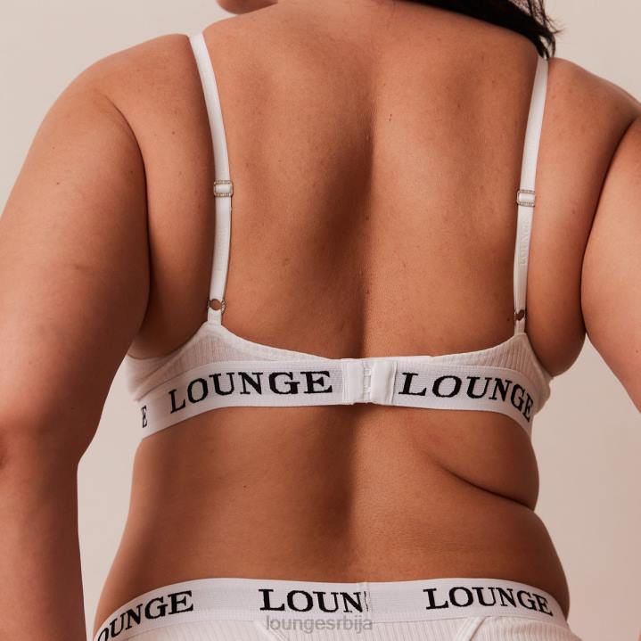 ултра комфорни ребрасти грудњак и танги Жене Lounge Доњи веш JPFL86 бео