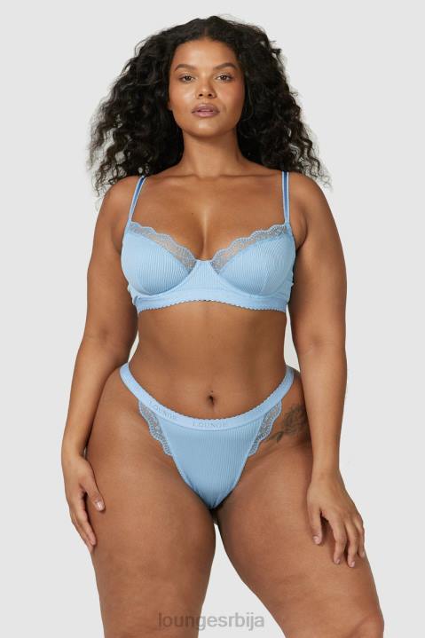 ребрасти балконски грудњак и танге/гаћице Жене Lounge Доњи веш JPFL89 Плави