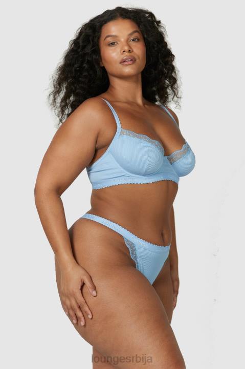 ребрасти балконски грудњак и танге/гаћице Жене Lounge Доњи веш JPFL89 Плави