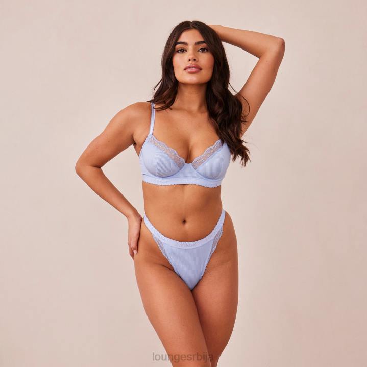 ребрасти балконски грудњак и танге/гаћице Жене Lounge Доњи веш JPFL89 Плави