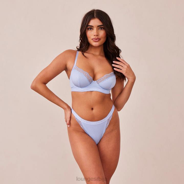 ребрасти балконски грудњак и танге/гаћице Жене Lounge Доњи веш JPFL89 Плави