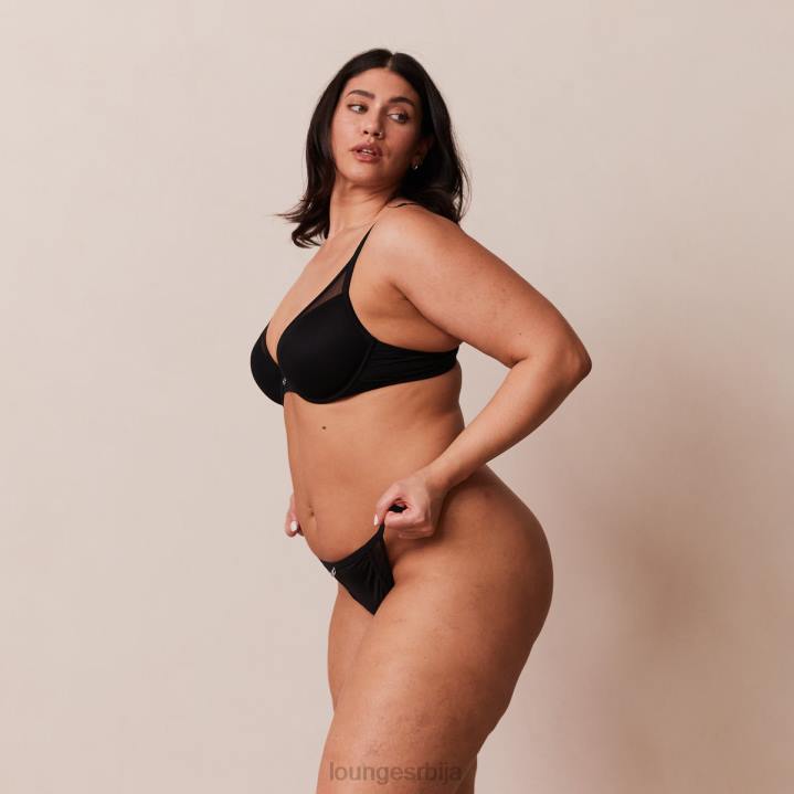 сет класичних грудњака са кратким мајицама и тангица/гаћица Жене Lounge Доњи веш JPFL91 црн