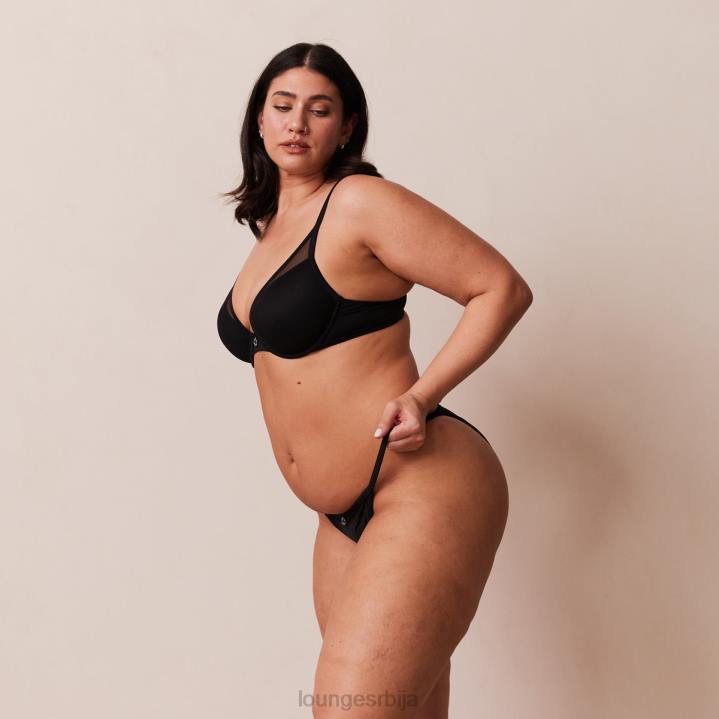 сет класичних грудњака са кратким мајицама и тангица/гаћица Жене Lounge Доњи веш JPFL91 црн