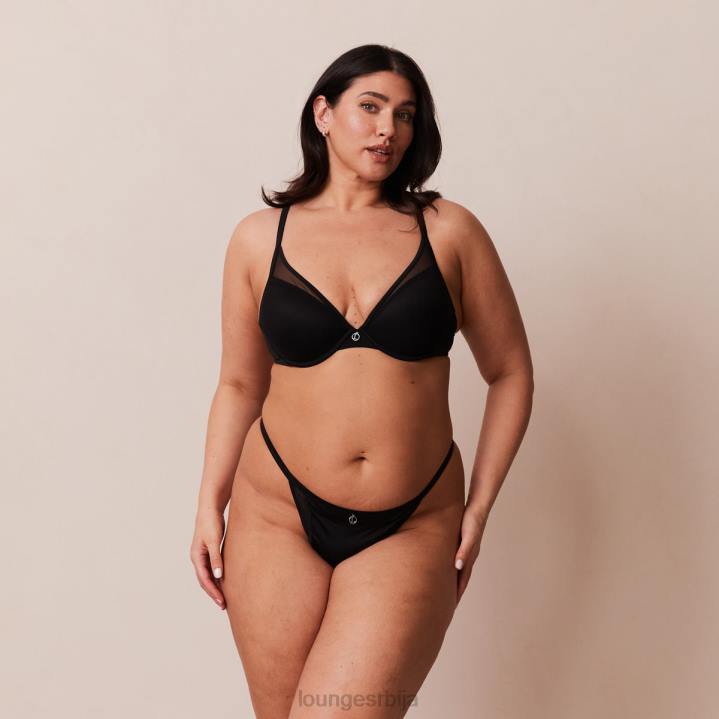сет класичних грудњака са кратким мајицама и тангица/гаћица Жене Lounge Доњи веш JPFL91 црн