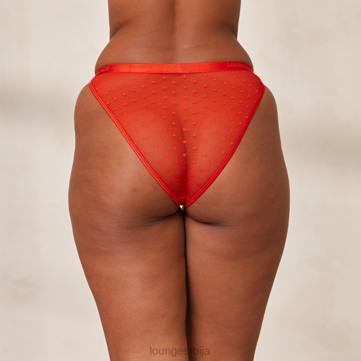 љубавне гаћице са мрежастим троуглом у облику срца Жене Lounge Доњи веш JPFL310 црвена