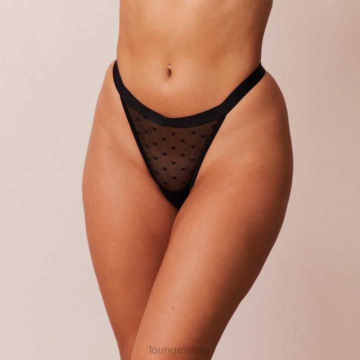 љубавно срце мрежасте танге са троуглом Жене Lounge Доњи веш JPFL313 црн