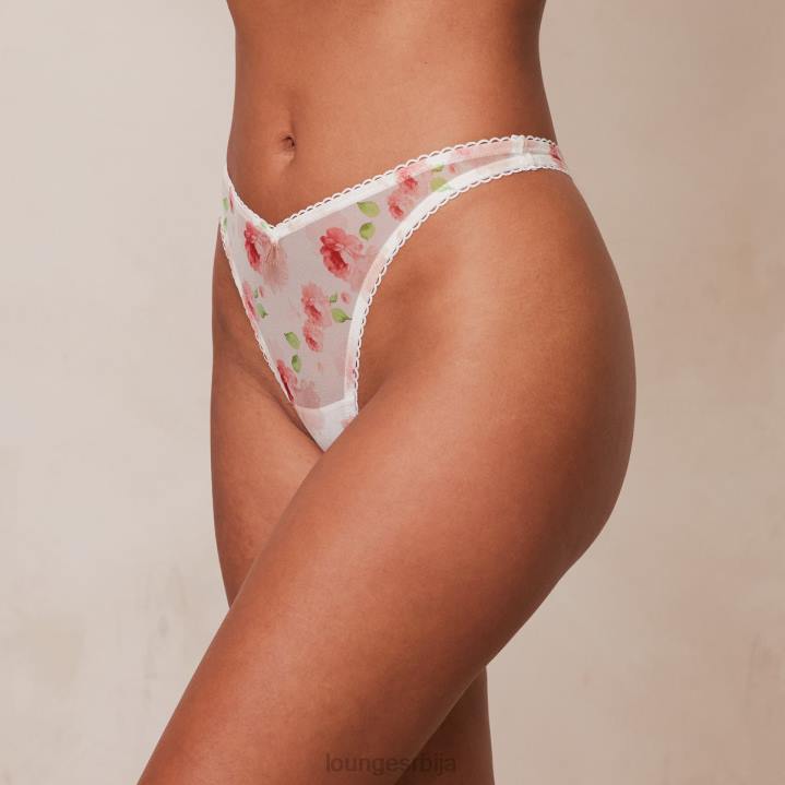 танге са цвјетним мрежама Жене Lounge Доњи веш JPFL319 бео