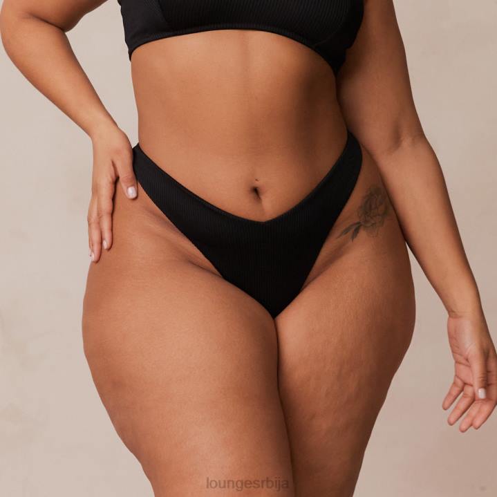 ребрасте танге у облику троугла Жене Lounge Доњи веш JPFL698 црн