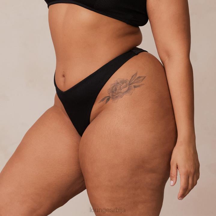 ребрасте танге у облику троугла Жене Lounge Доњи веш JPFL698 црн