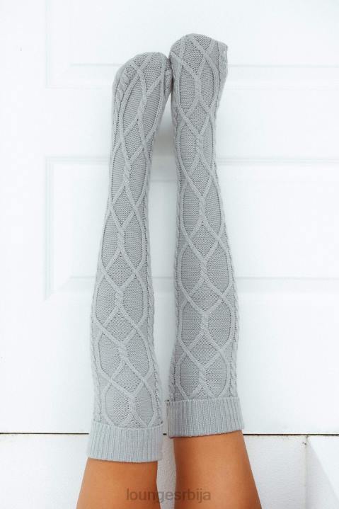 удобне плетене чарапе до колена Жене Lounge Одећа JPFL915 сива