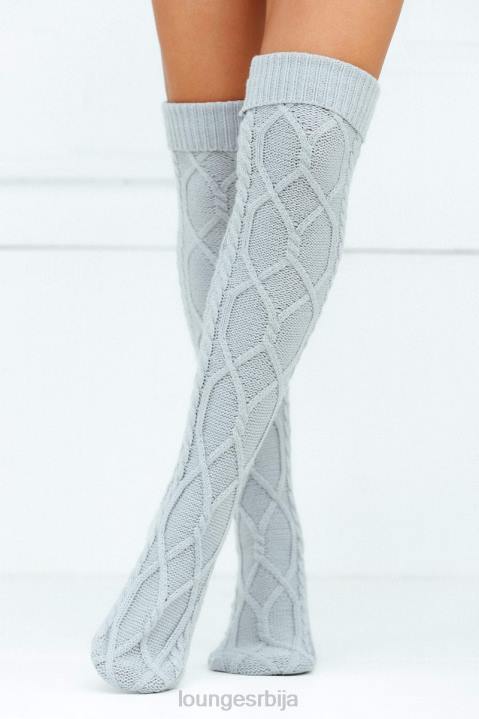 удобне плетене чарапе до колена Жене Lounge Одећа JPFL915 сива
