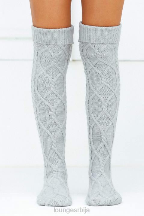 удобне плетене чарапе до колена Жене Lounge Одећа JPFL915 сива