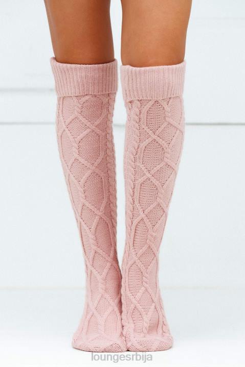 удобне плетене чарапе до колена Жене Lounge Одећа JPFL963 розе