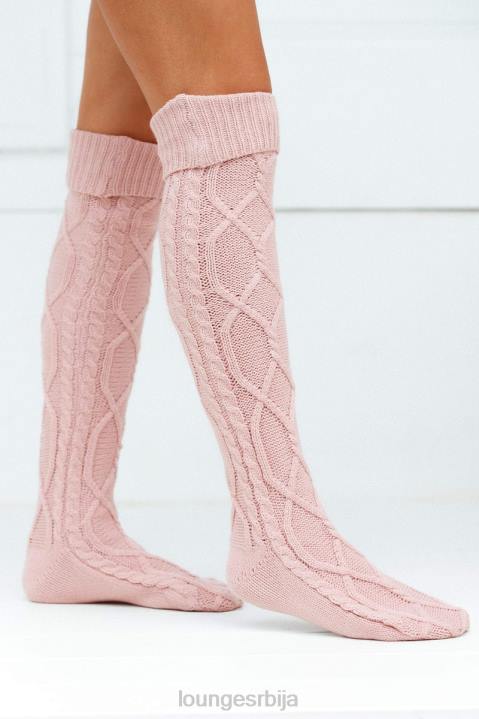 удобне плетене чарапе до колена Жене Lounge Одећа JPFL963 розе