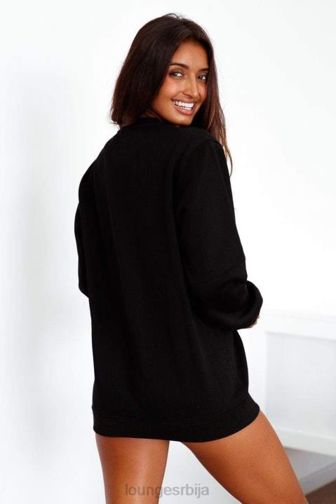 џемпер са овратником Жене Lounge Одећа JPFL864 црн