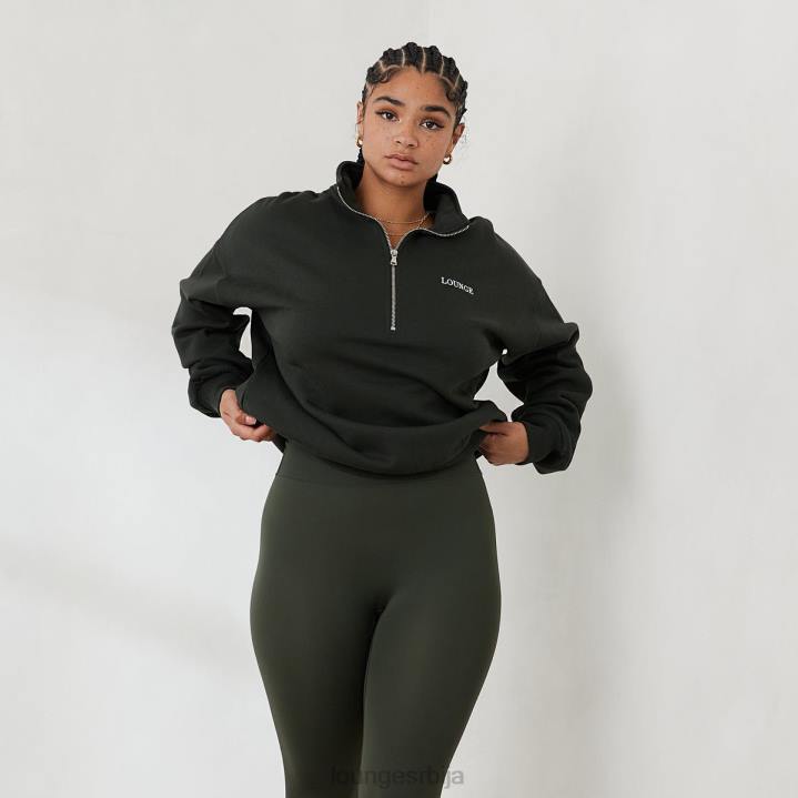 есенцијални велики џемпер са патент затварачем Жене Lounge Одећа JPFL883 бор зелен